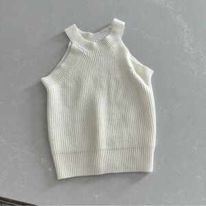 White Sleeveless Knit Top